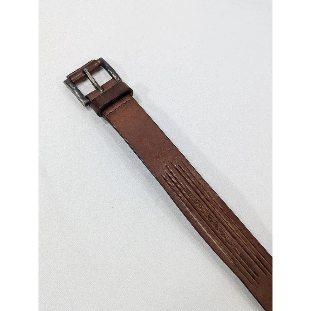 EMPORIO ARMANI ‎ Brown Vintage Leather Belt size 65/26 *Made in Italy* Preowned